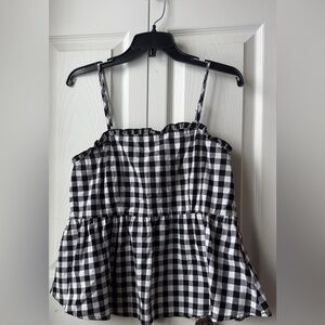 Eyeshadow Black and White Checkered Crop Top